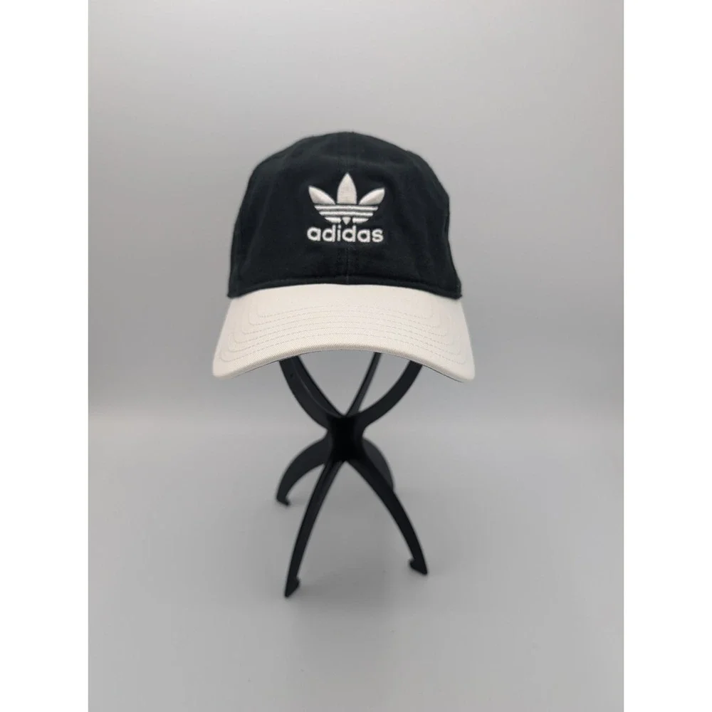 Adidas Originals Hat Cap Strap Back Black White Trefoil Embroidered Dad Hat Mens